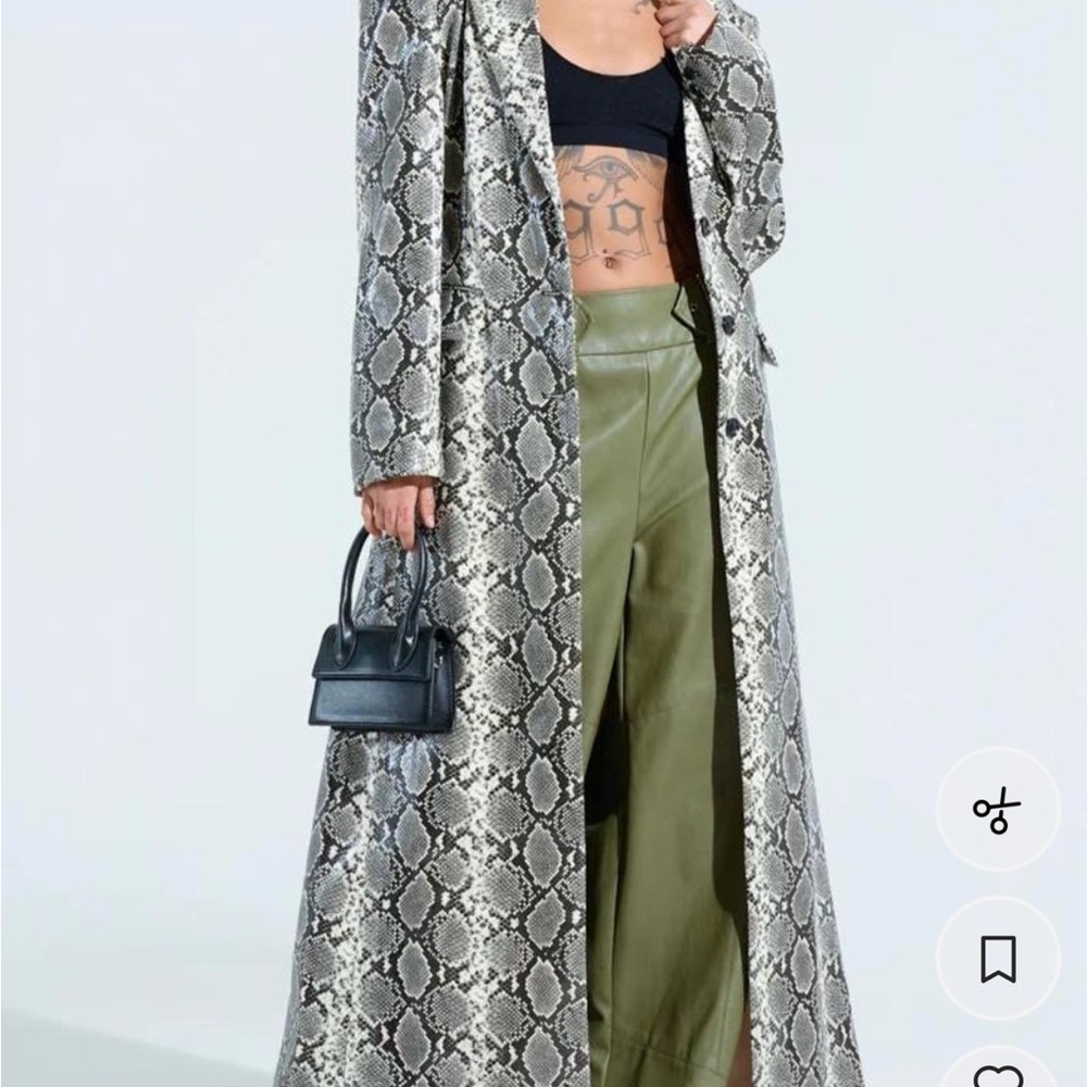 AKIRA Snake Print Trench Coat